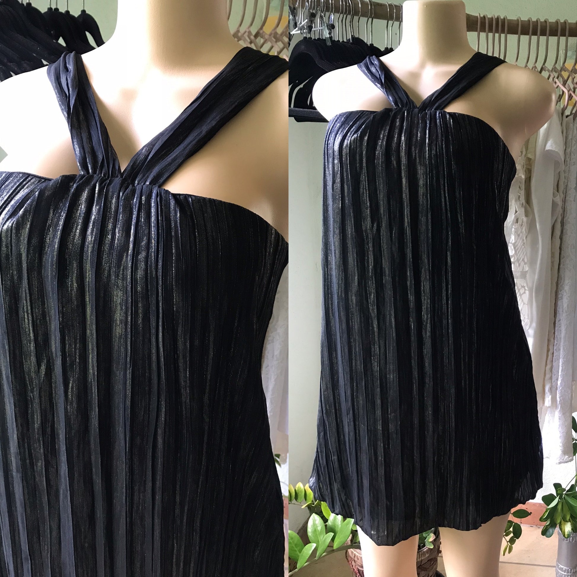 Goldweave Halter Dress