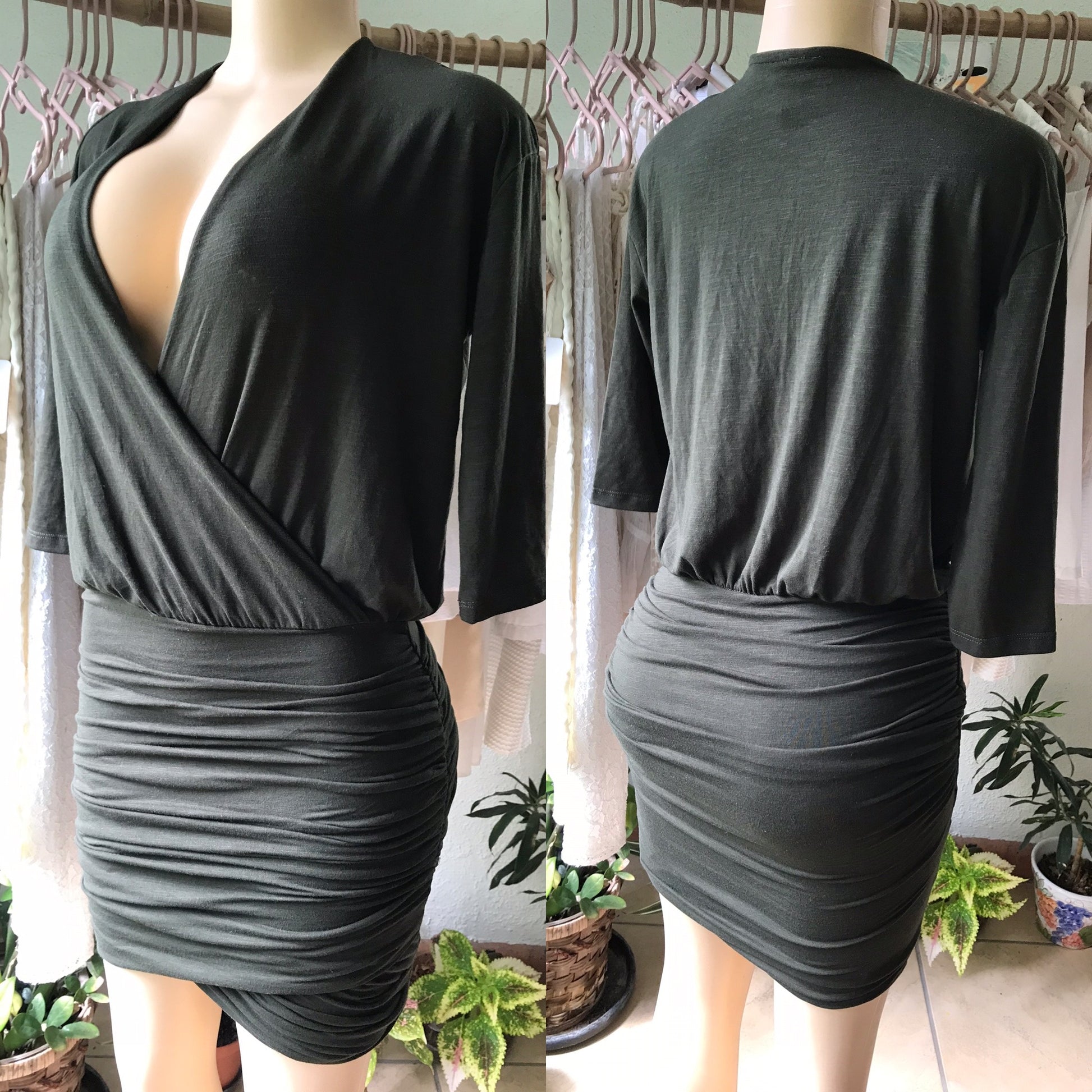 Army Green Date Nght Dress XS/S