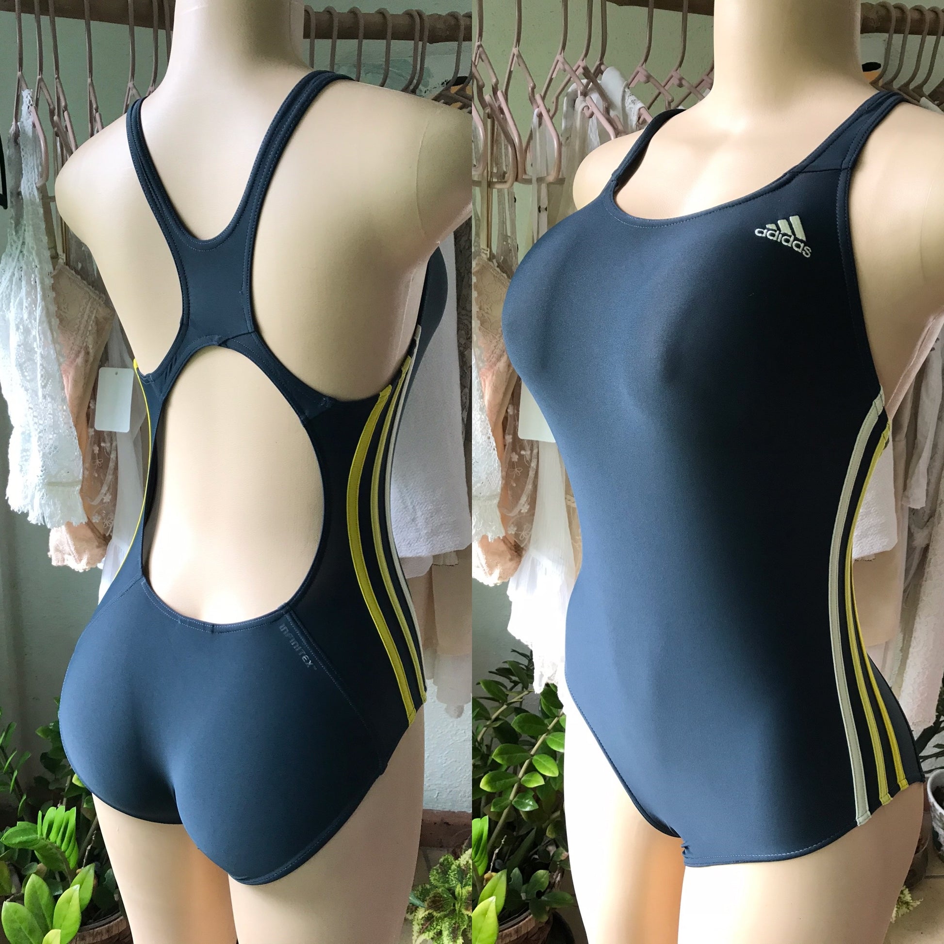 ADIDAS One Piece Swim Navy Stripe Once Worn