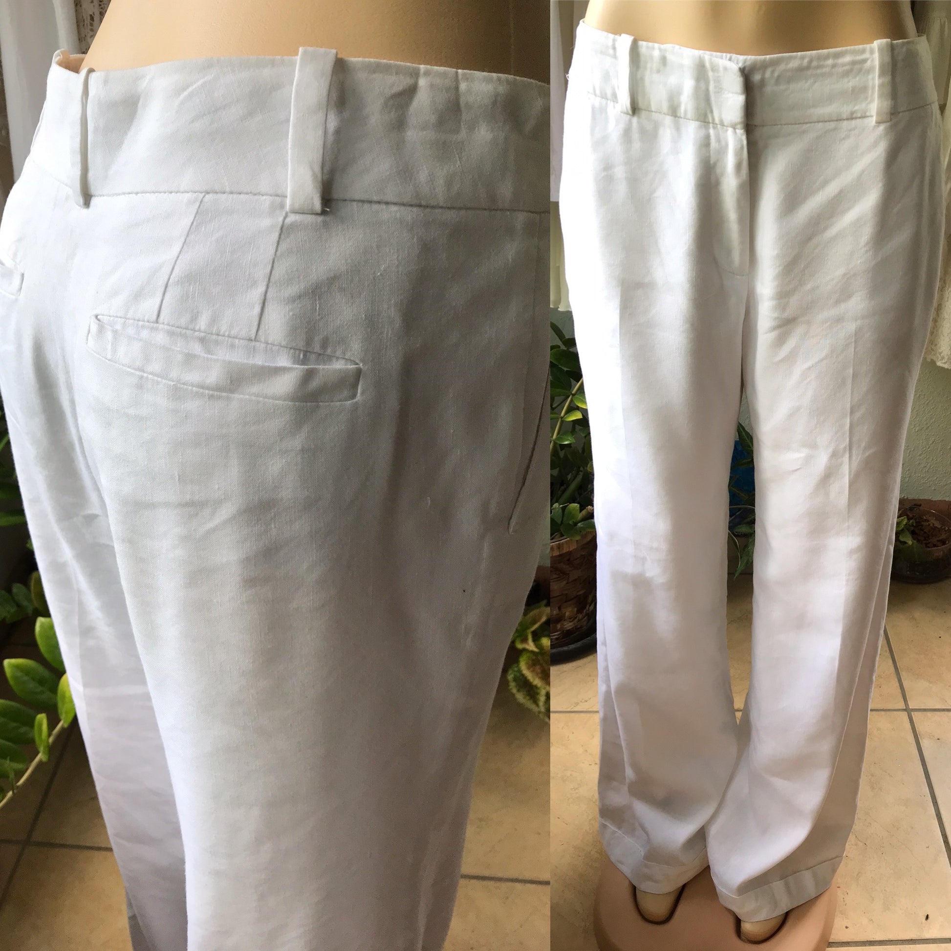 Ann Taylor White Flood Leg Pant
