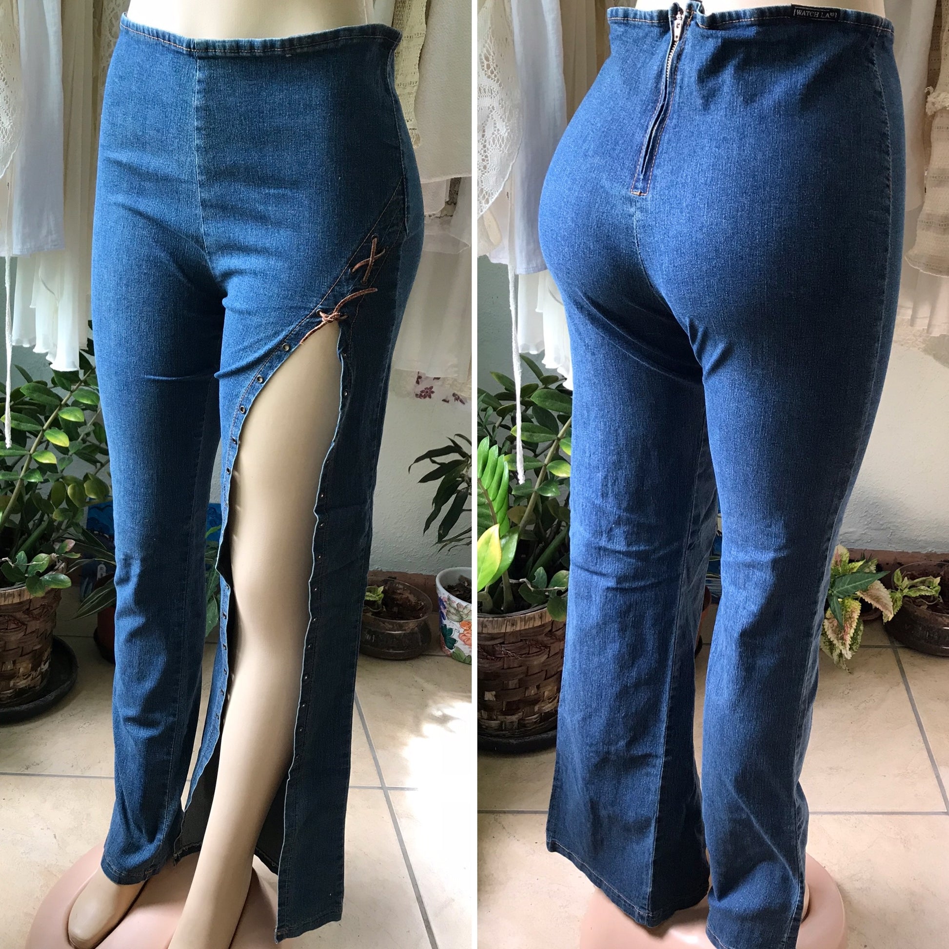 2000s Slit Leg Jeans Mid Waist
