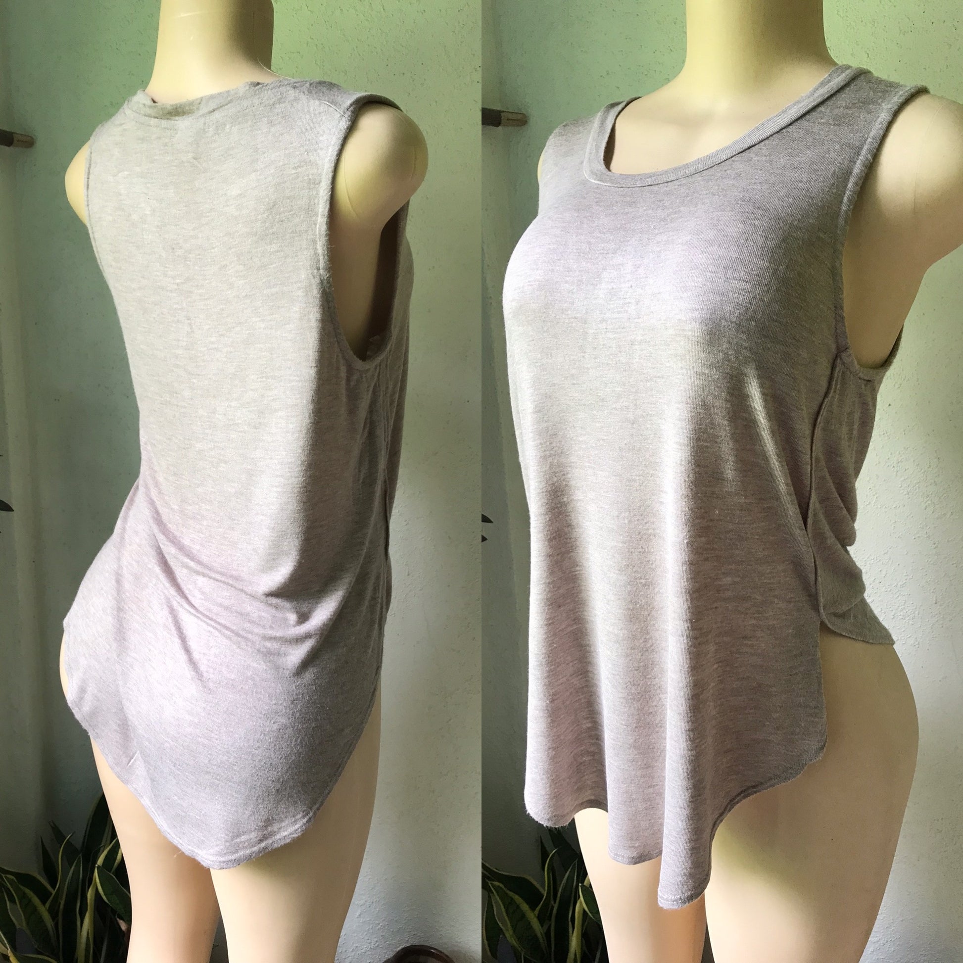 Basic Soft Slinky Pewter Top