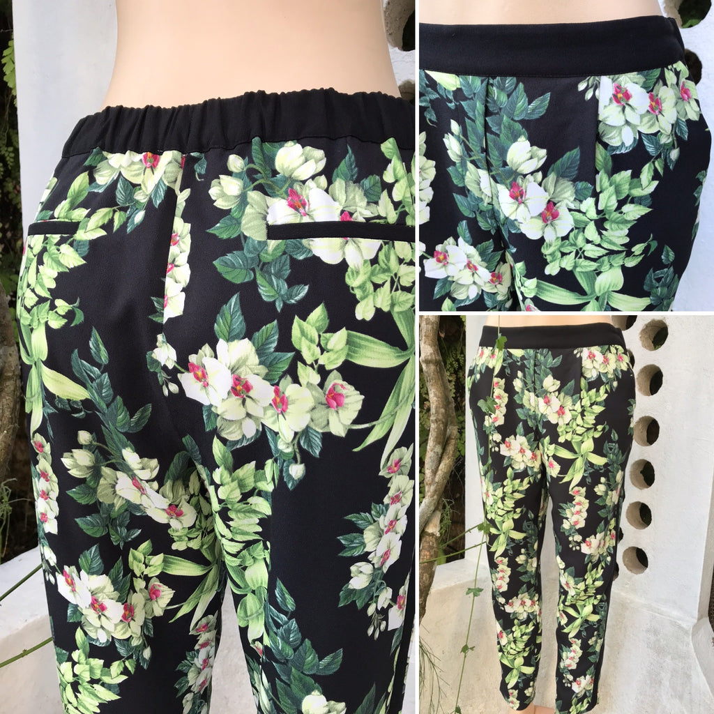 Tropical Print Jogger Pants
