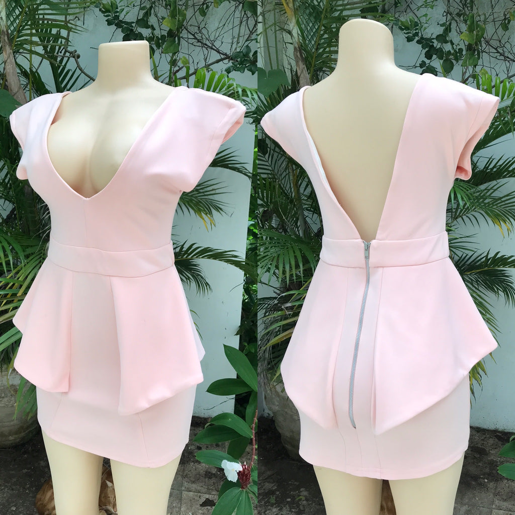 Nude Pink Cocktail Business Dress