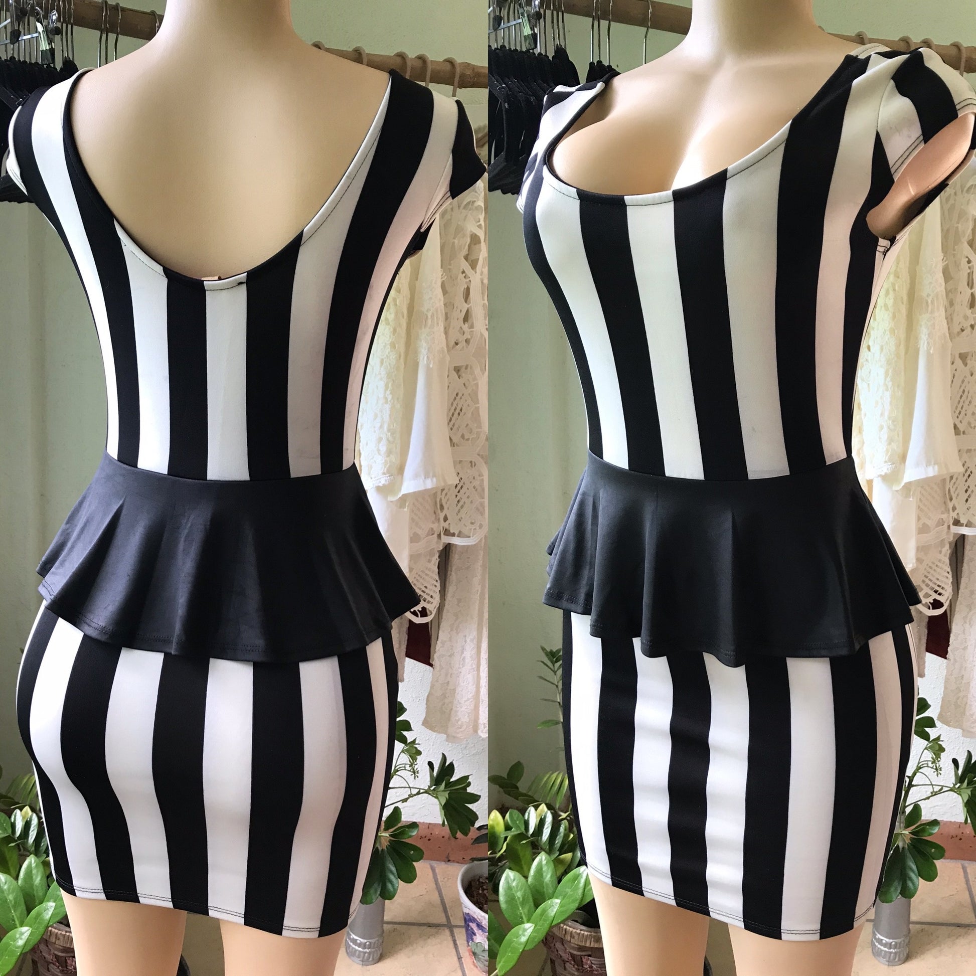 B&W Referee Bodycon Dress