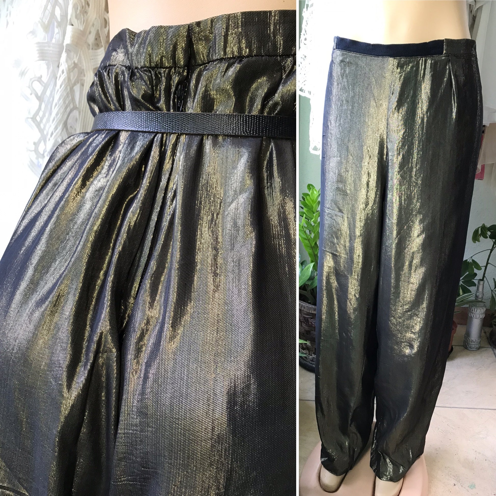 Vintage Liquid Gold Sheen Pants PLUS
