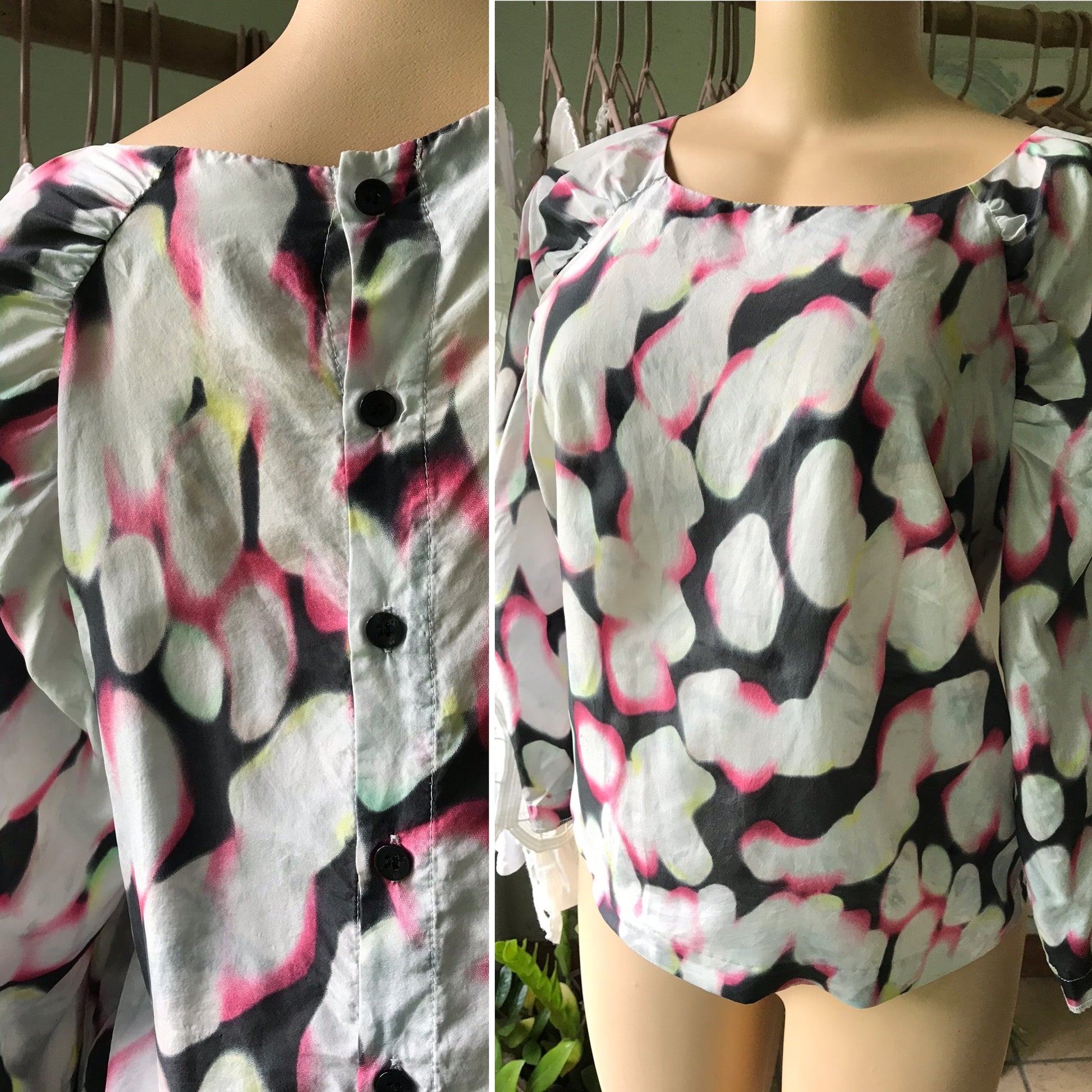 H&M  Blotch Print Blouse Long Sleeve