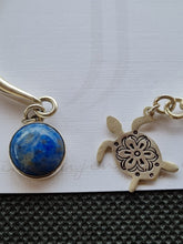 Load image into Gallery viewer, Siwatu NEW STERLING Silver Adjustible Bangle Turtle Lapiz Lazuli
