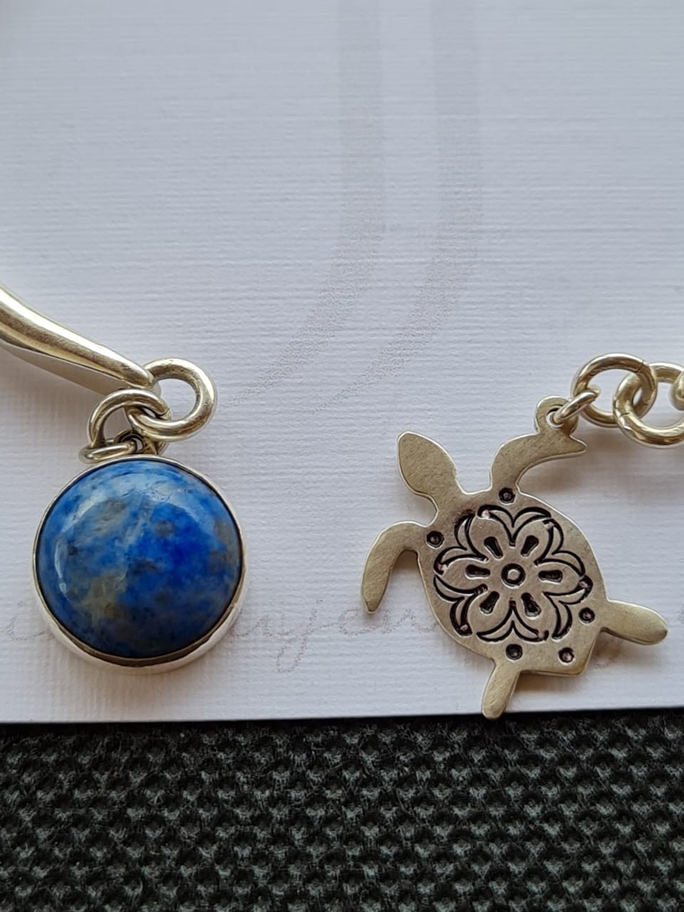 Siwatu NEW STERLING Silver Adjustible Bangle Turtle Lapiz Lazuli
