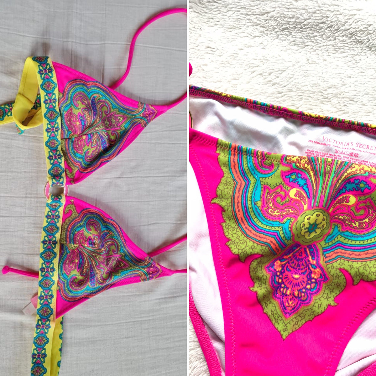 Victoria's Secret Hot Pink Paisley Bikini