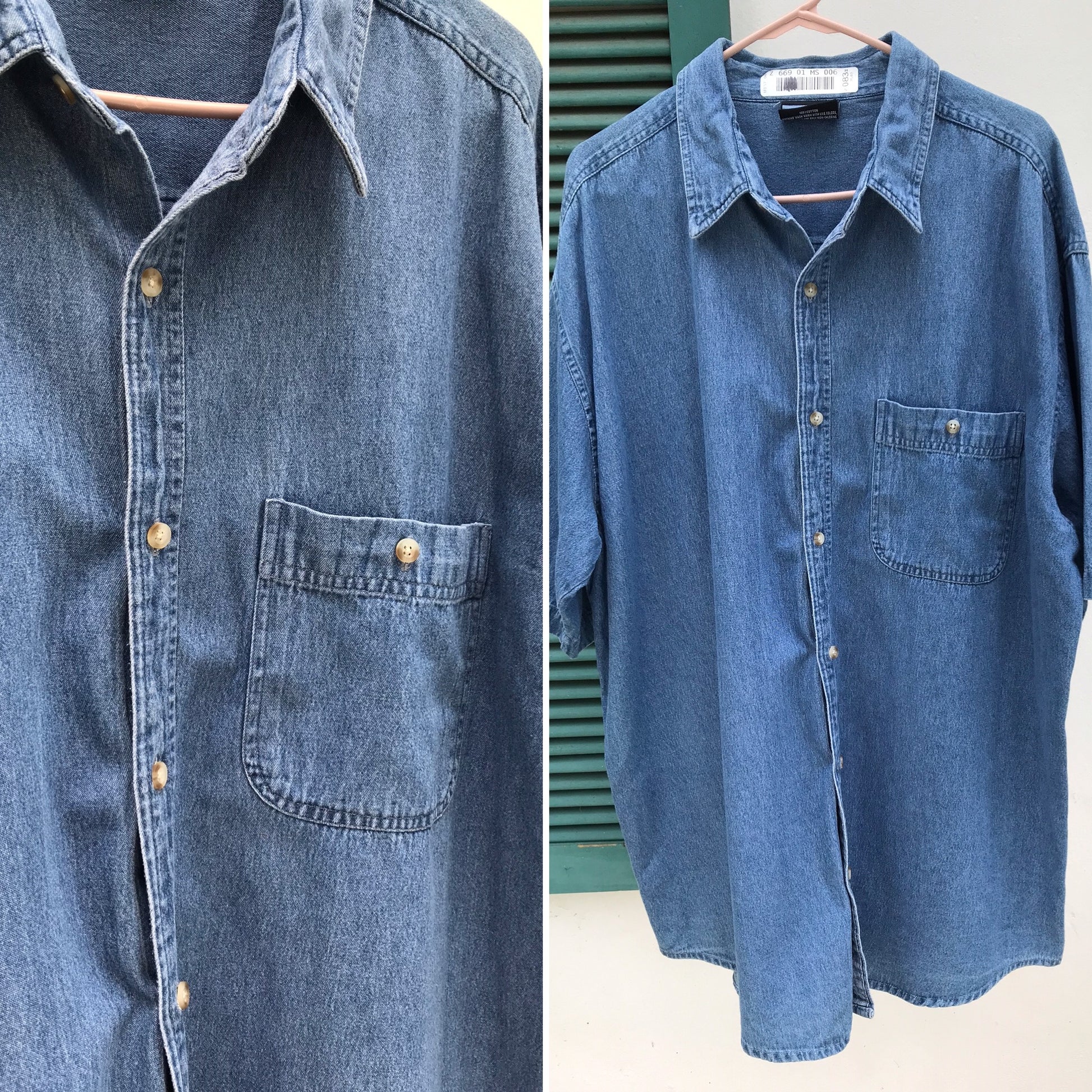 Vintage Mens Denim Shirt Oversized