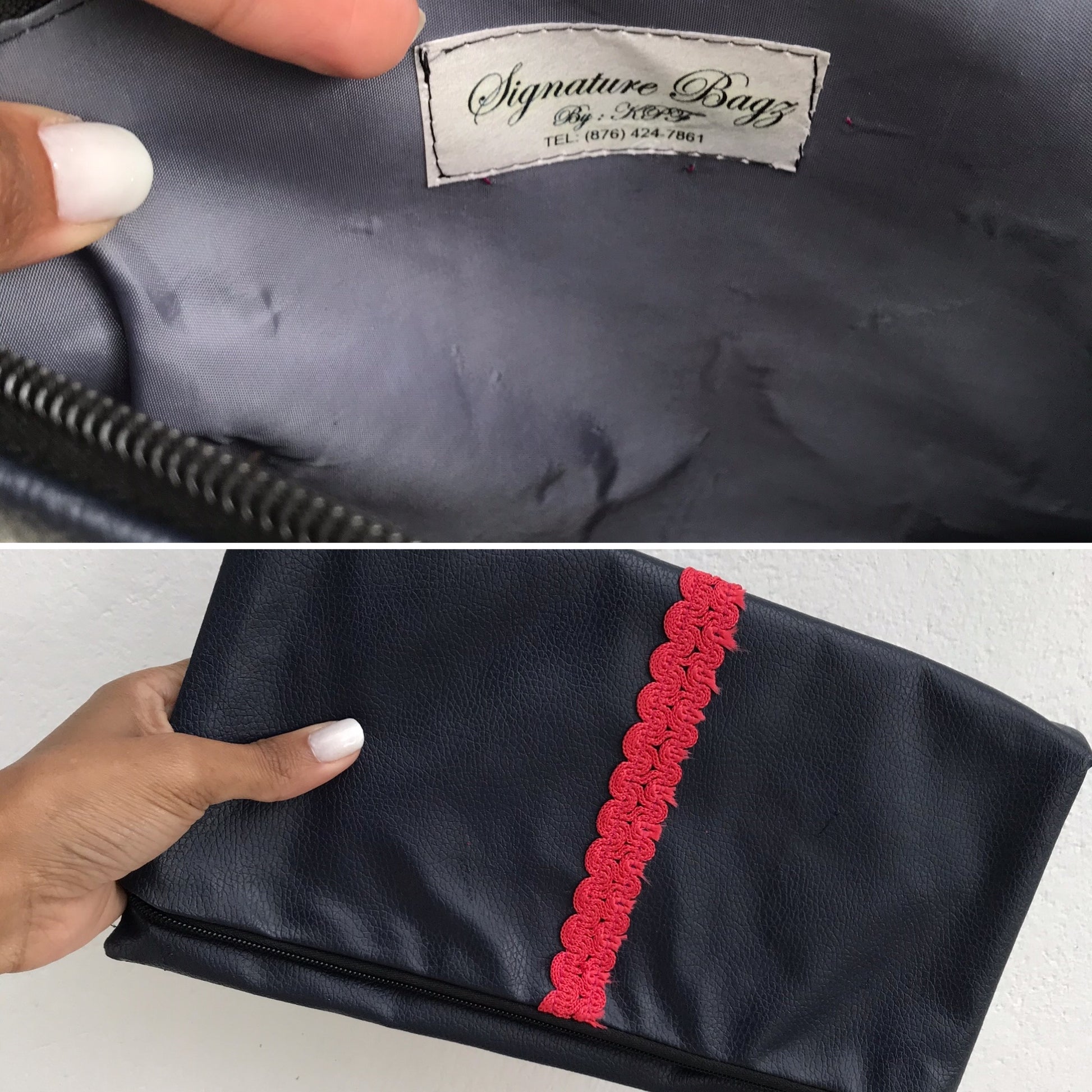 New Navy Clutch Purse Made in Jamaica
