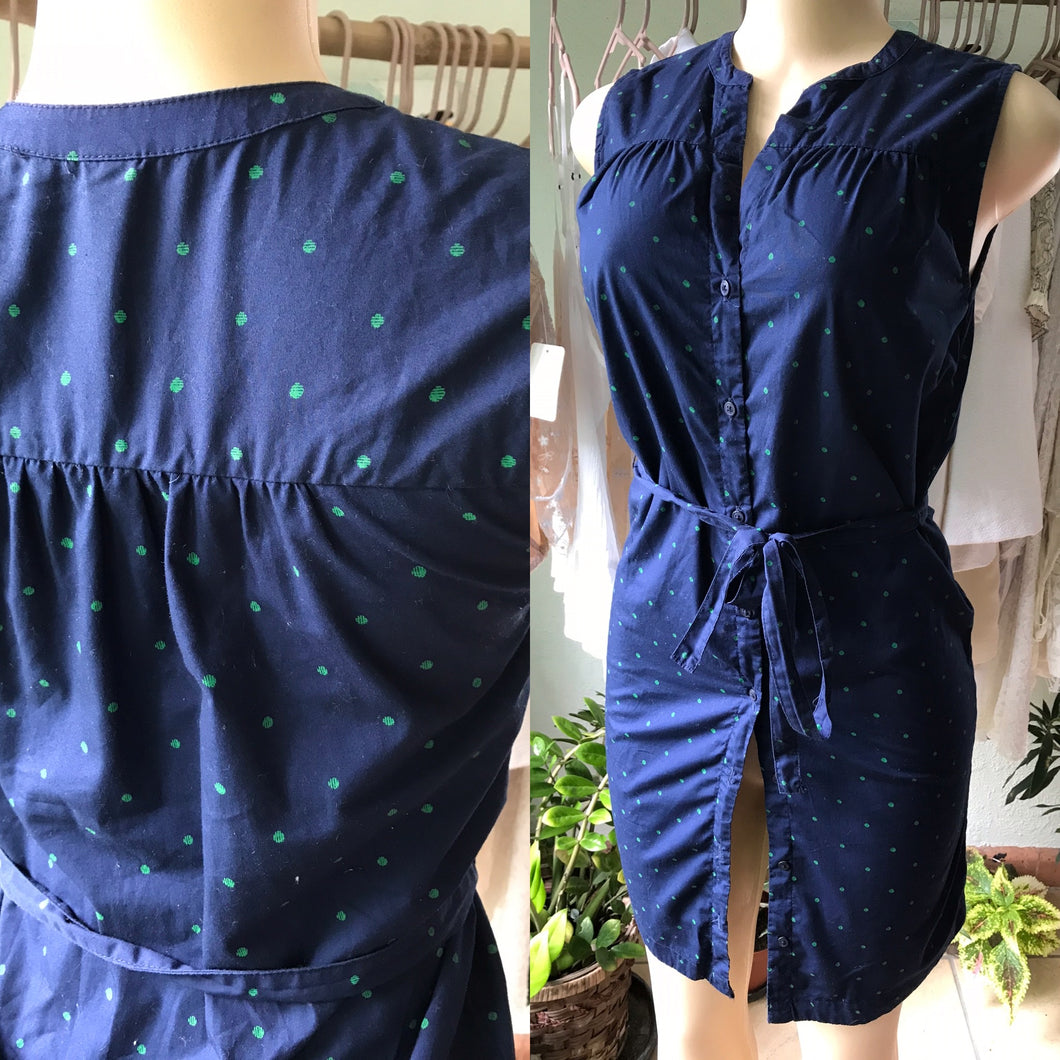 Old Navy Navy Dot Shirt Dress : S