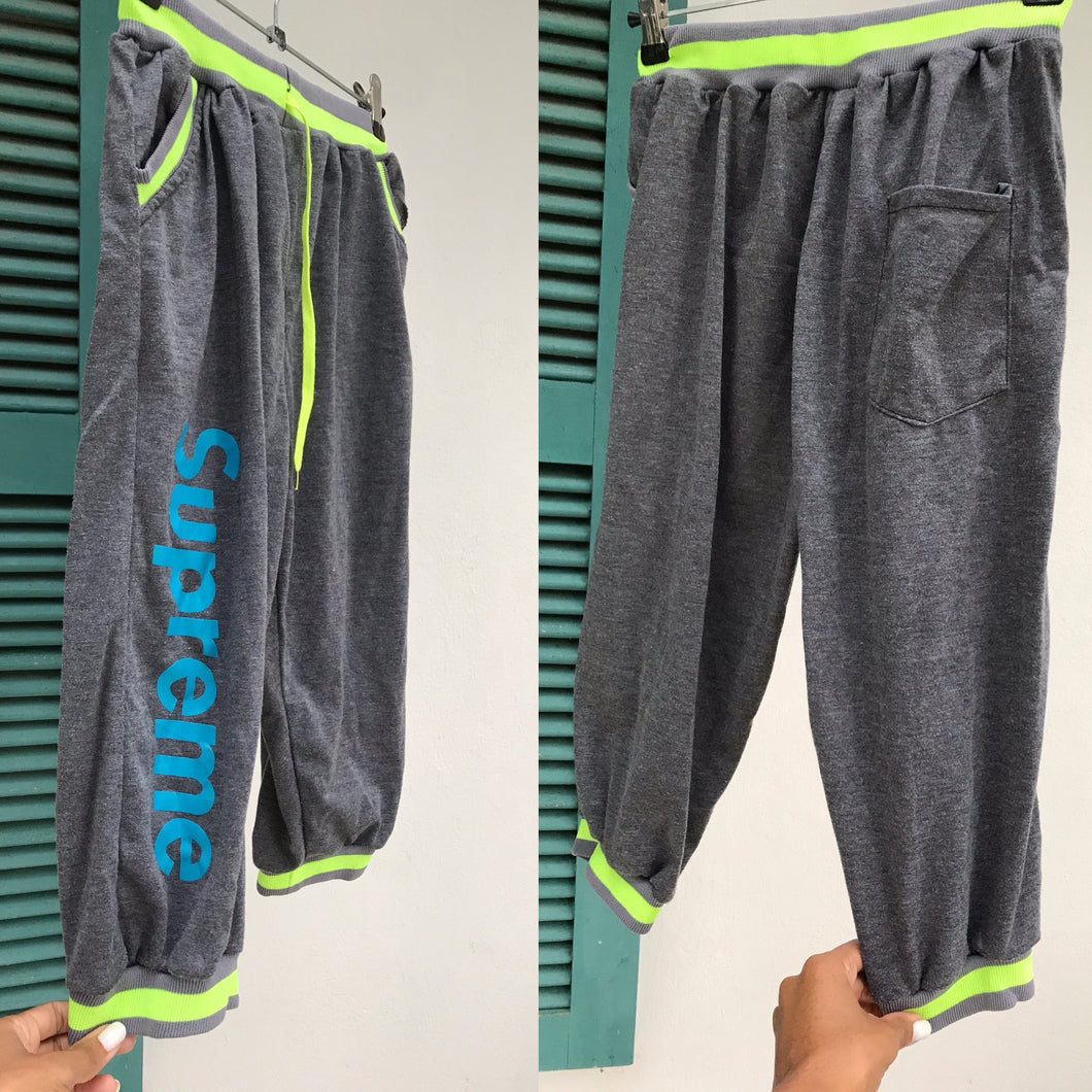 Supreme Cropped Jogger Grey Neon Trim