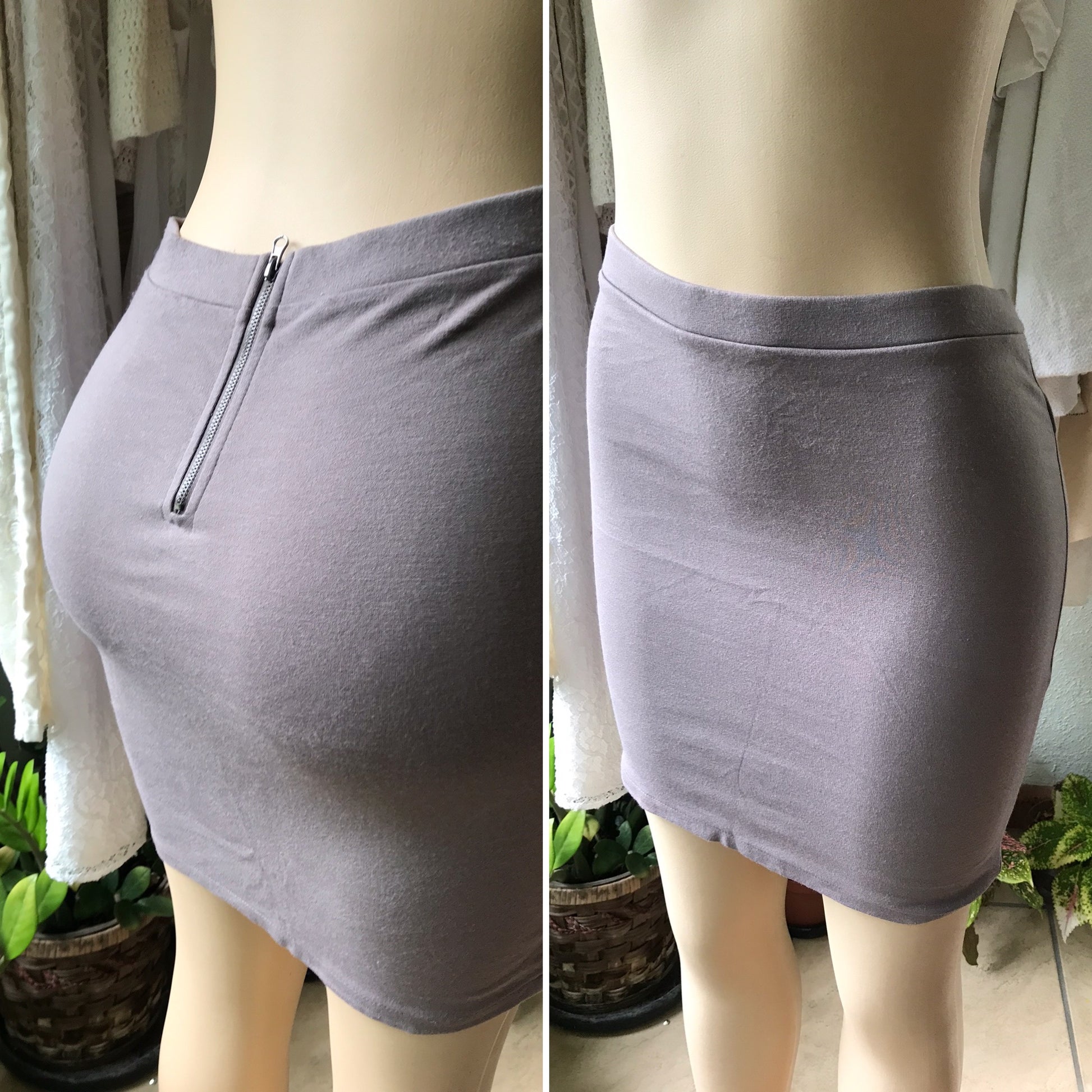 Forever 21 Essential Pewter Tube Skirt Soft