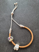Load image into Gallery viewer, NEW Pandora Leather &amp; Sterling Silver Charm Bracelet
