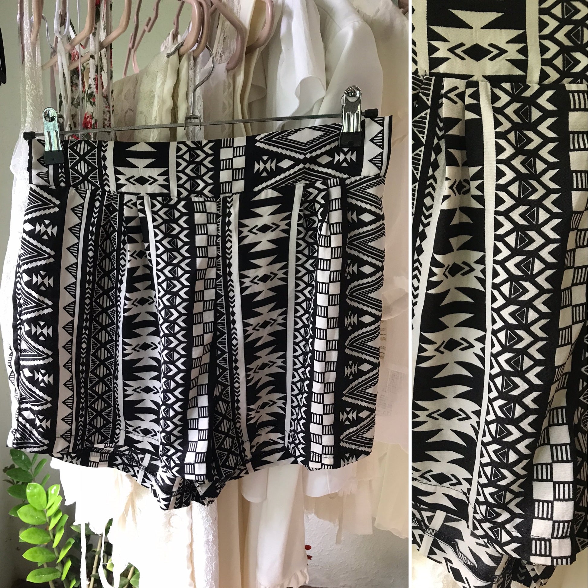 B&W Print Easy Shorts