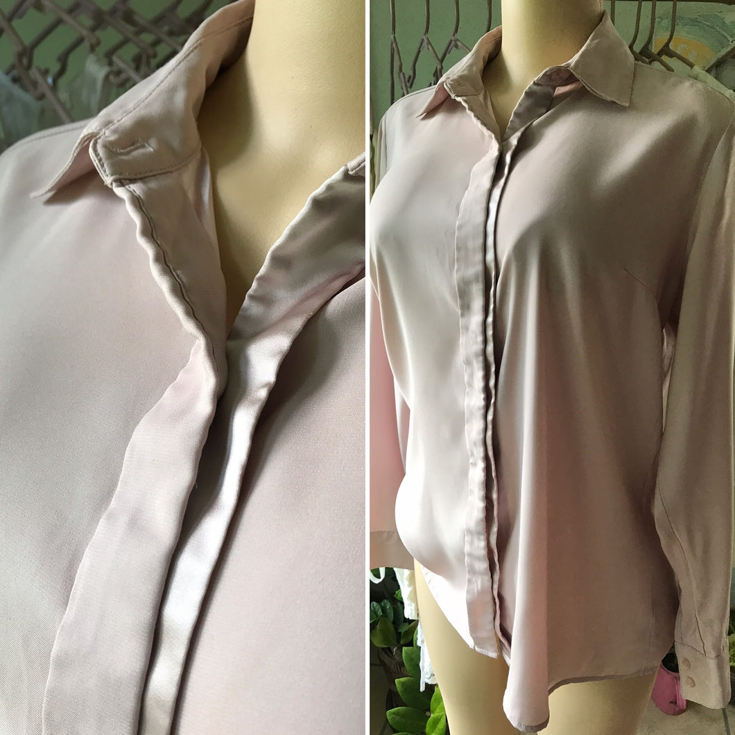 Nude Slinky Concealed Button Professional Blouse