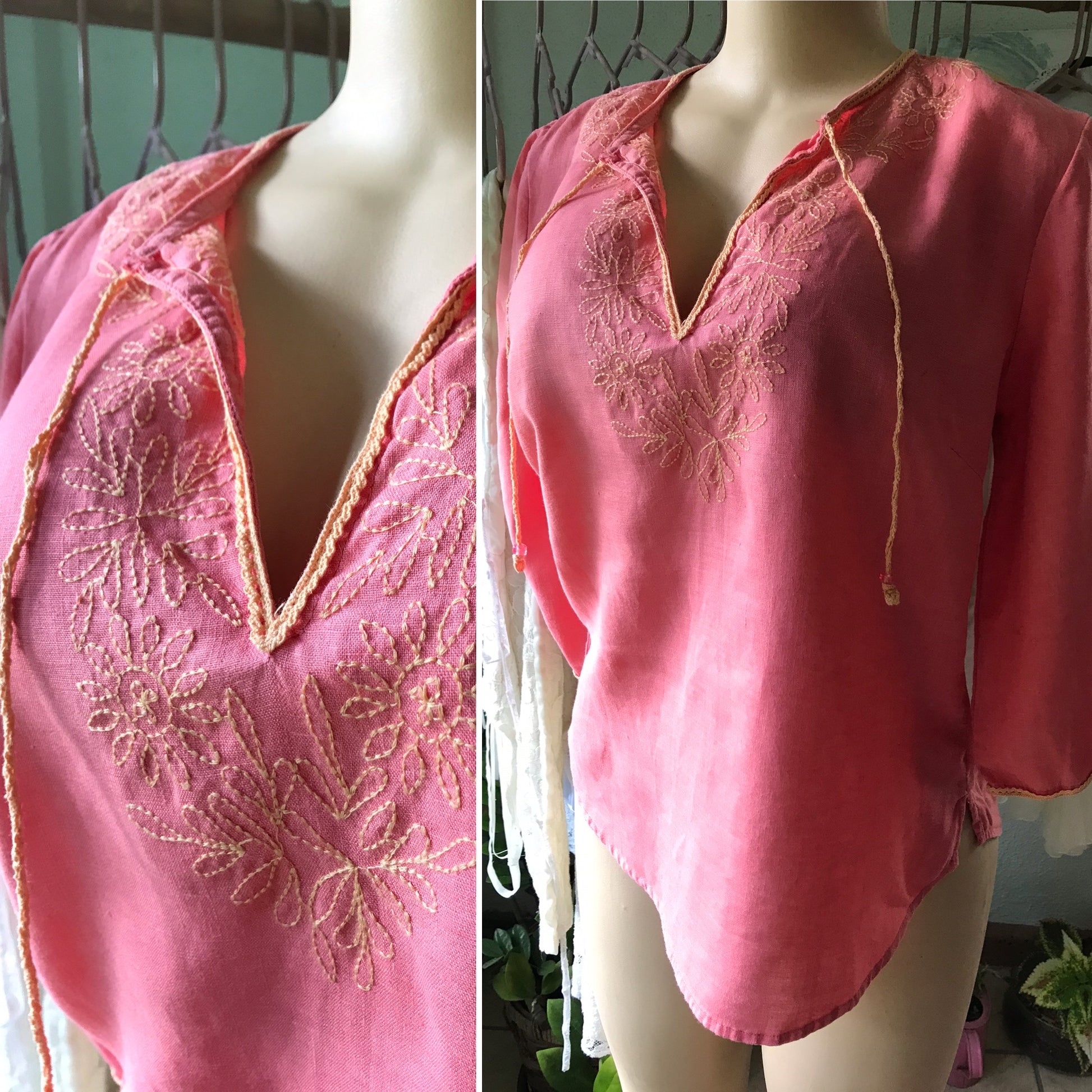 GAP Coral Crochet Det Mid Sleeve Blouse