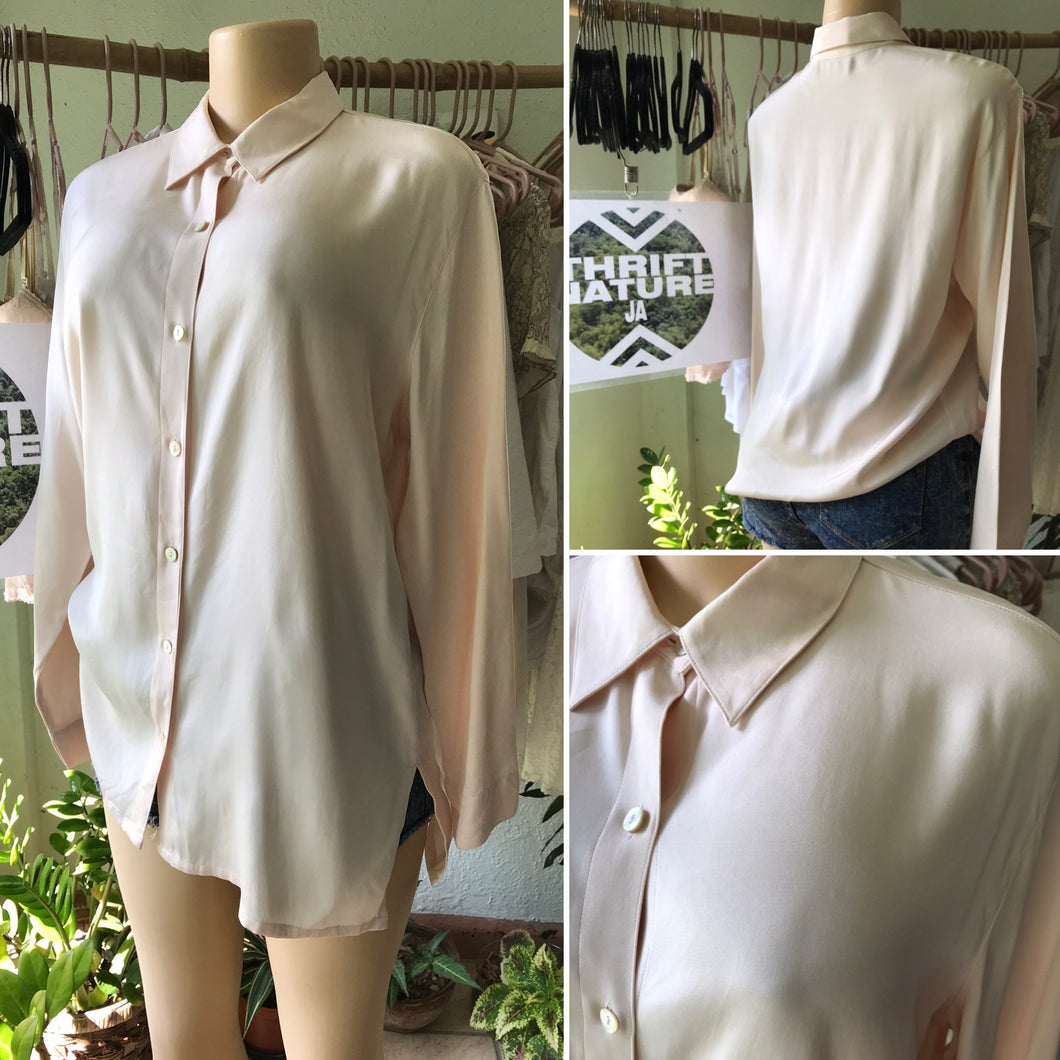Vintage Nude 95% Silk Button Blouse