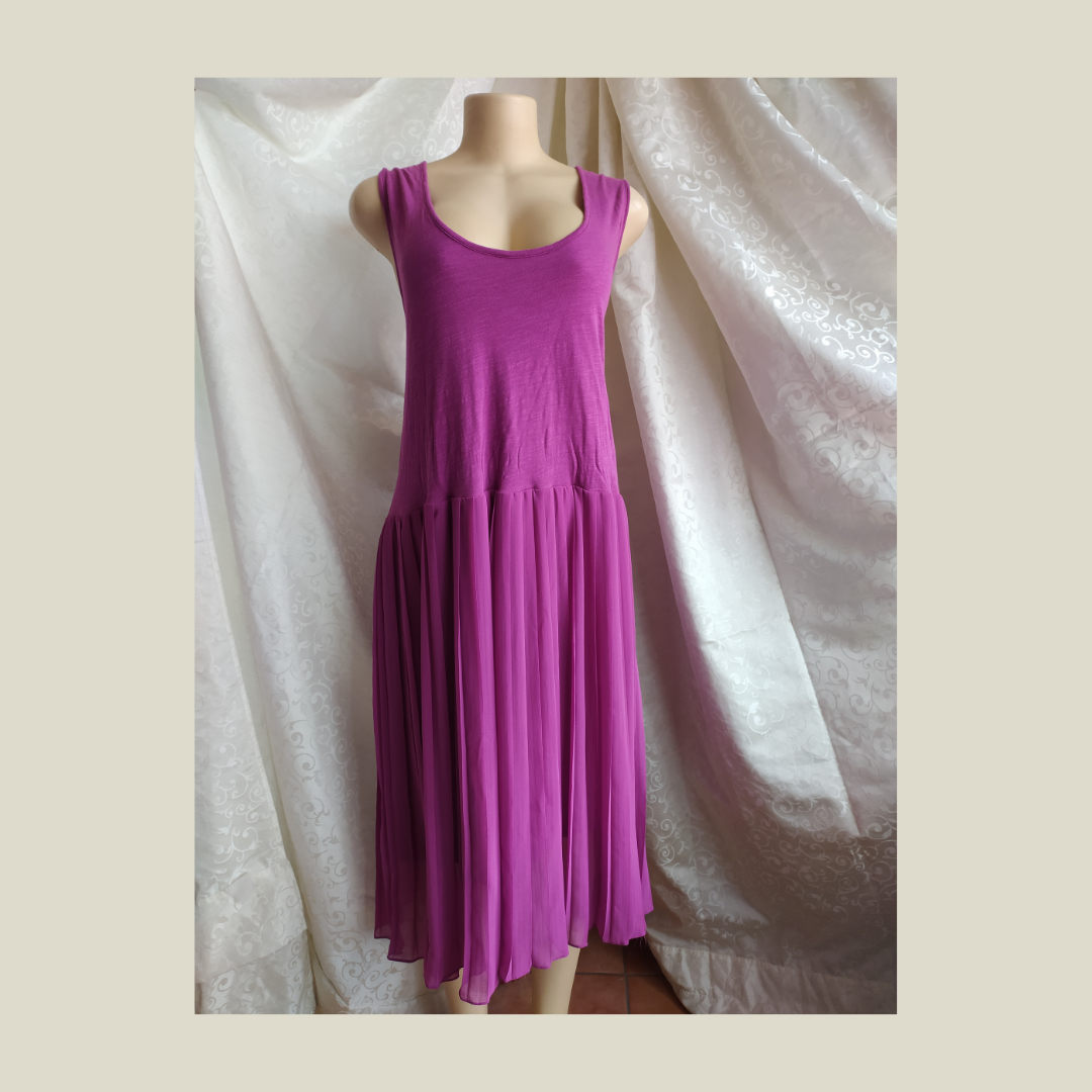 Fuchsia Cumfy Sleeveless Pleat Dress - /XL/ 3x