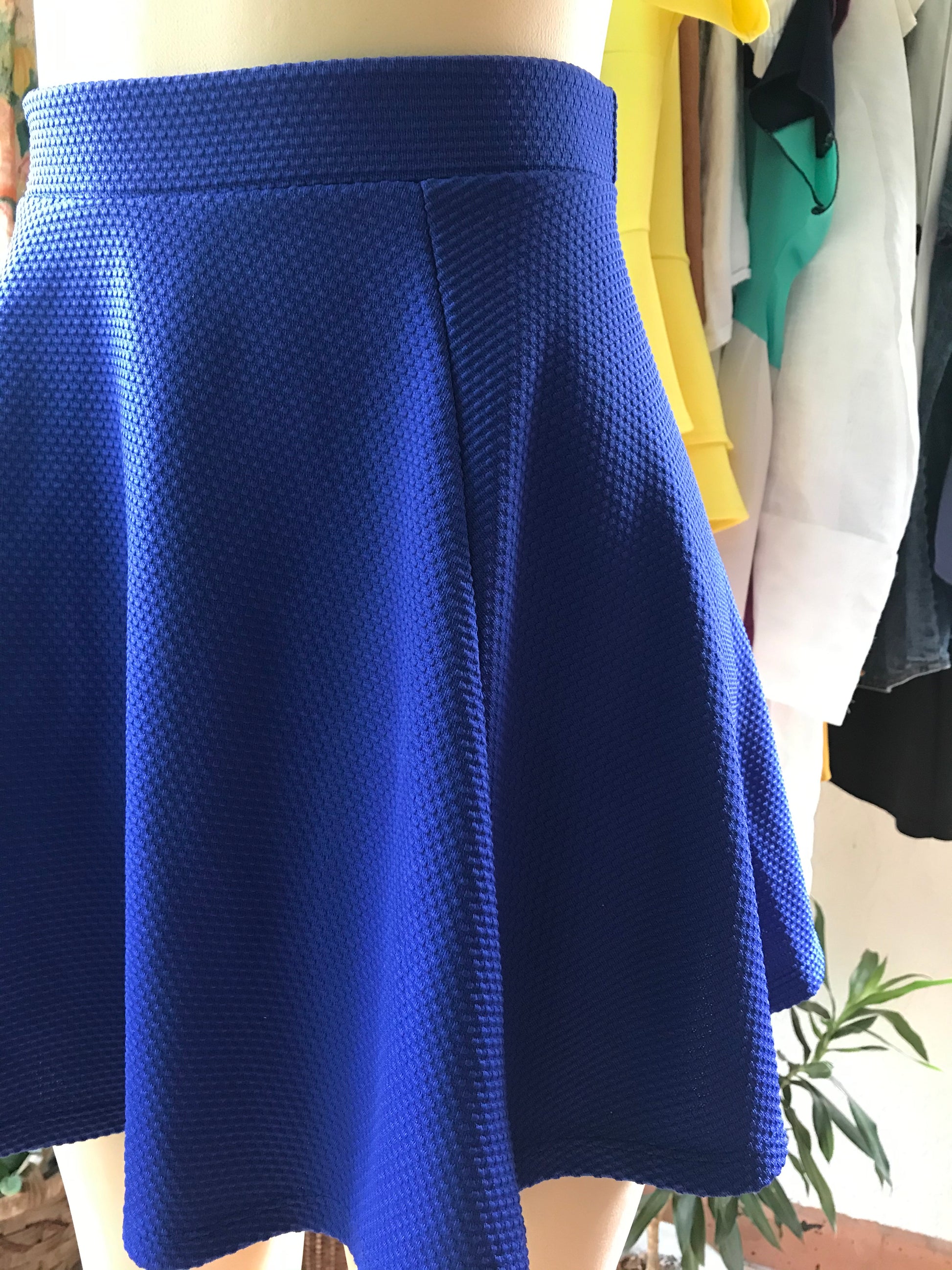 River Island Cobalt Blue High Waist Skater Skirt