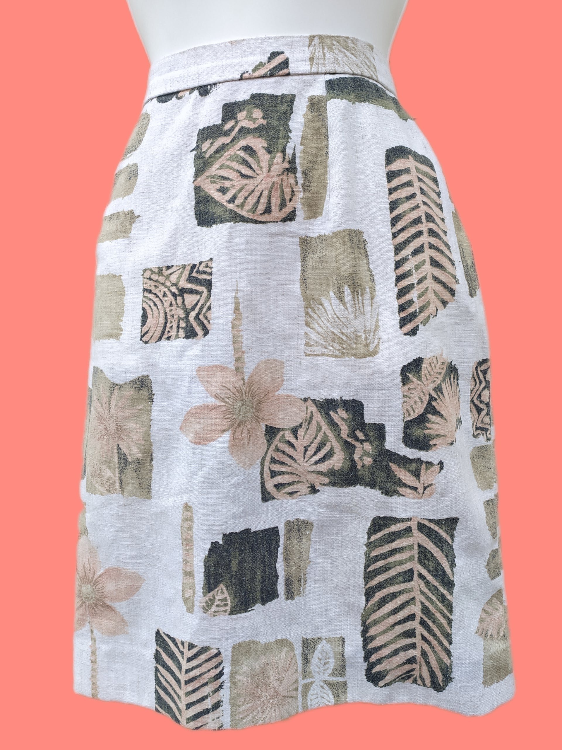 Retro Leaf Pattern Skirt - 10