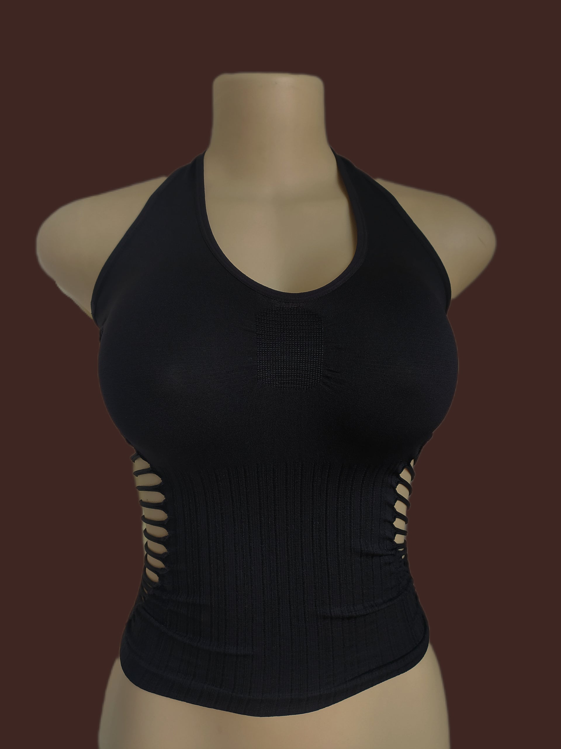 Black Halter with Side Cutouts - S/M