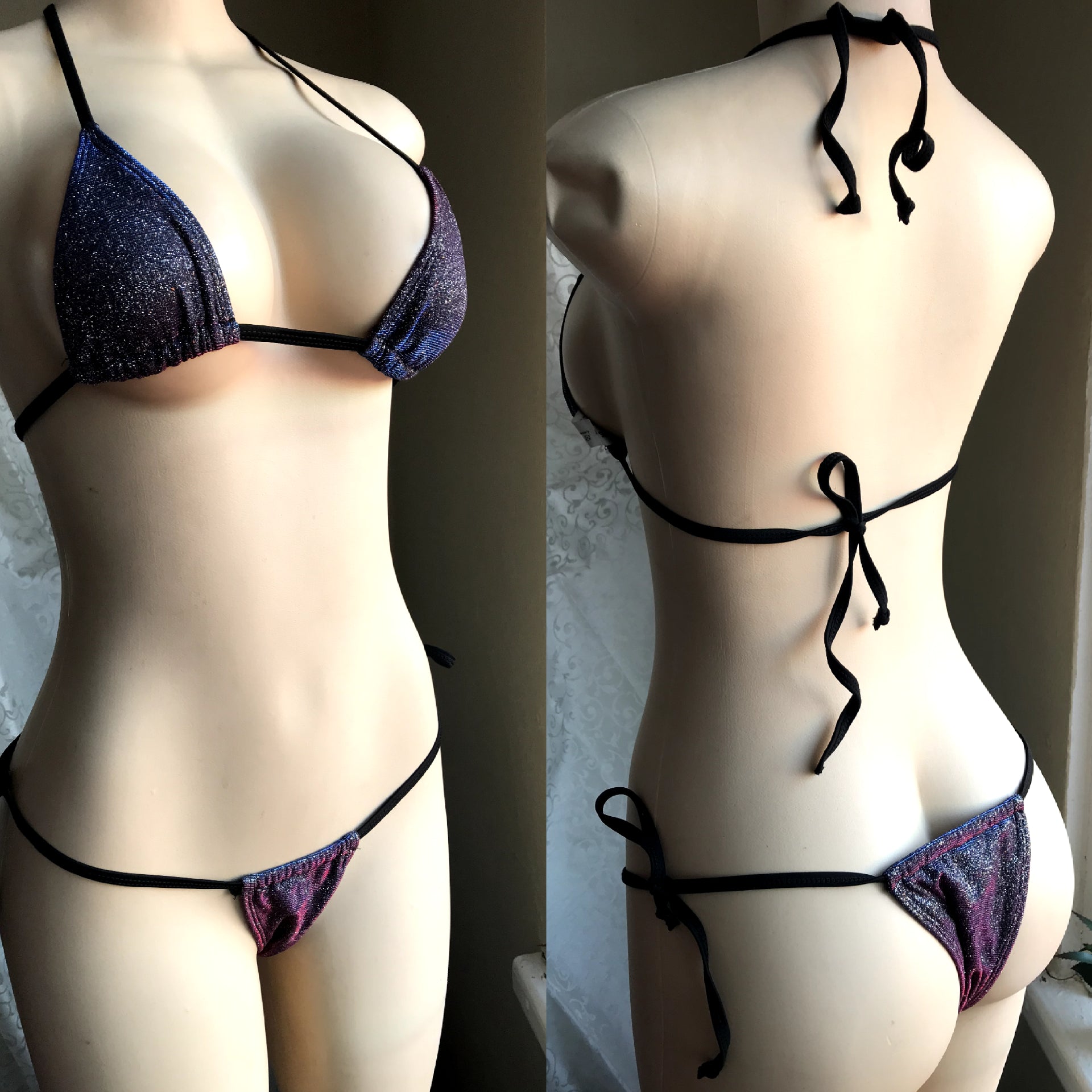 Unworn Shein Purple Glitter Sexy Mini Swimsuit - XS/