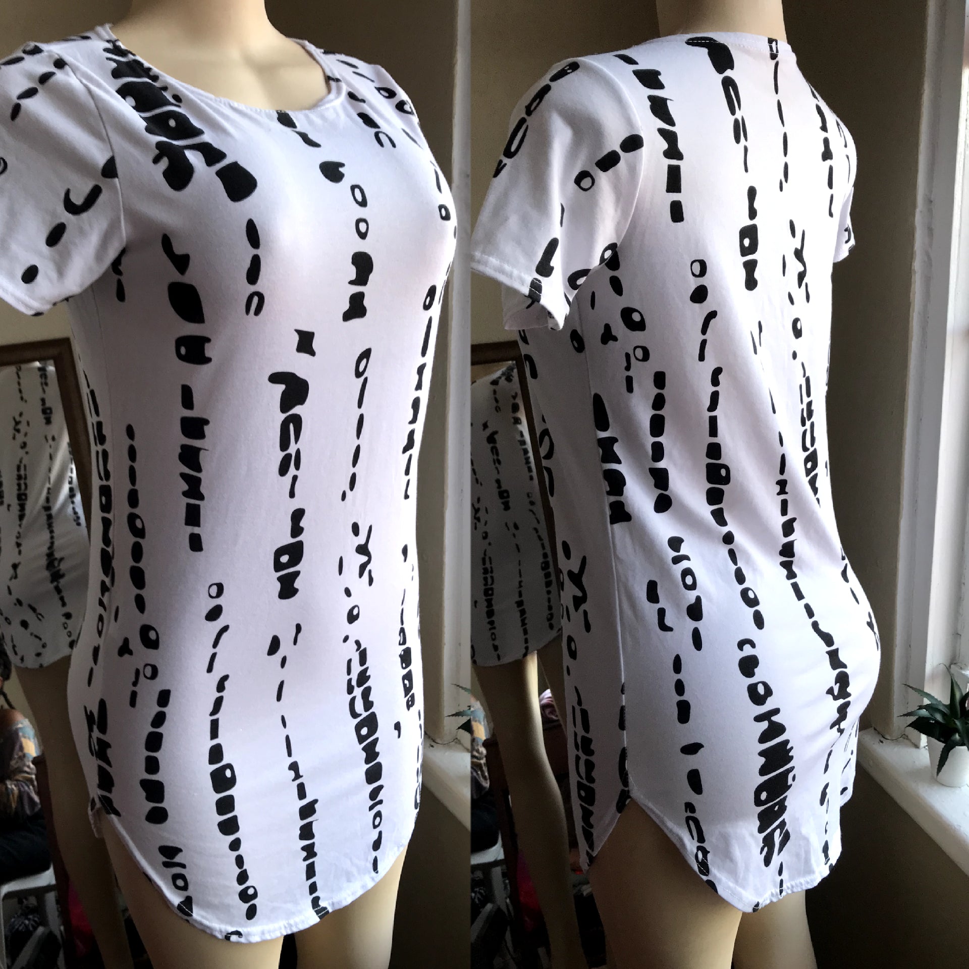 Cool Print Mini Tee Dress - M
