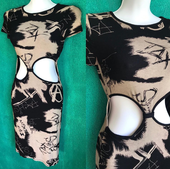 Print Cutout Bodycon Dress