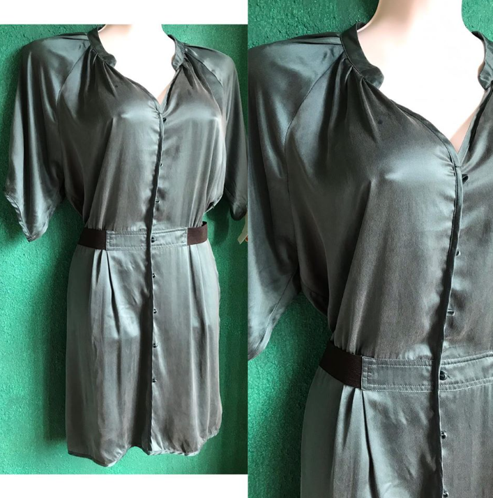 Emerald Green Silky Satin Dress