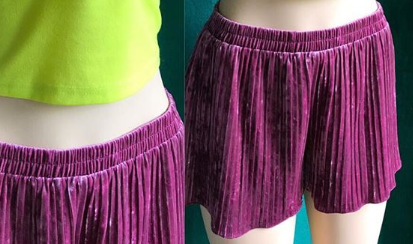 New Forever 21 Velvet Pleat Shorts