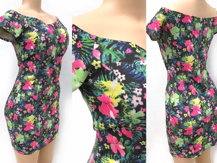 H&M Off the Shoulder Tropical Mini Dress