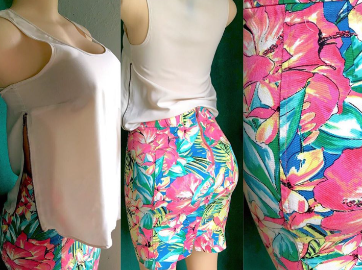 Ann Taylor Tropical Denim Skirt