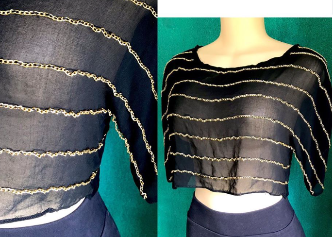 Black Gold Chain Top