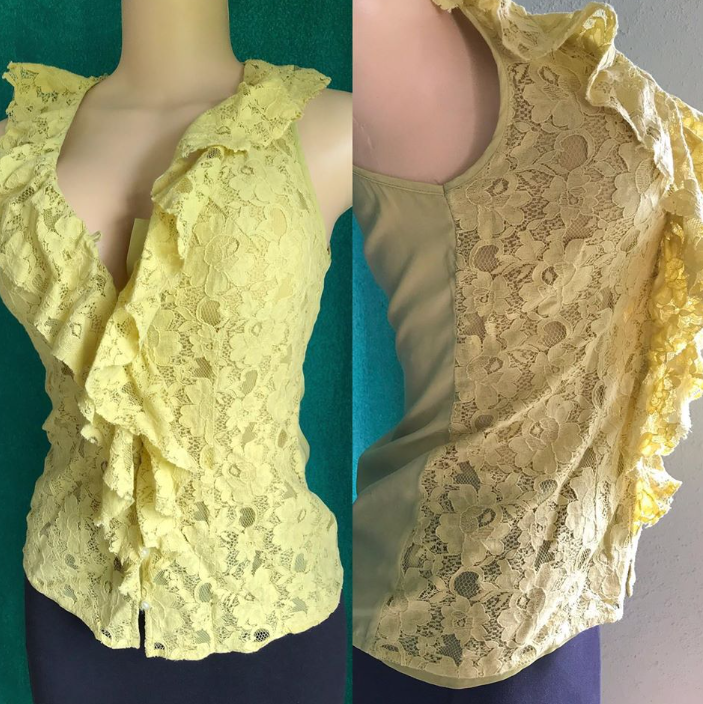 Banana Republic Yellow Lace Blouse