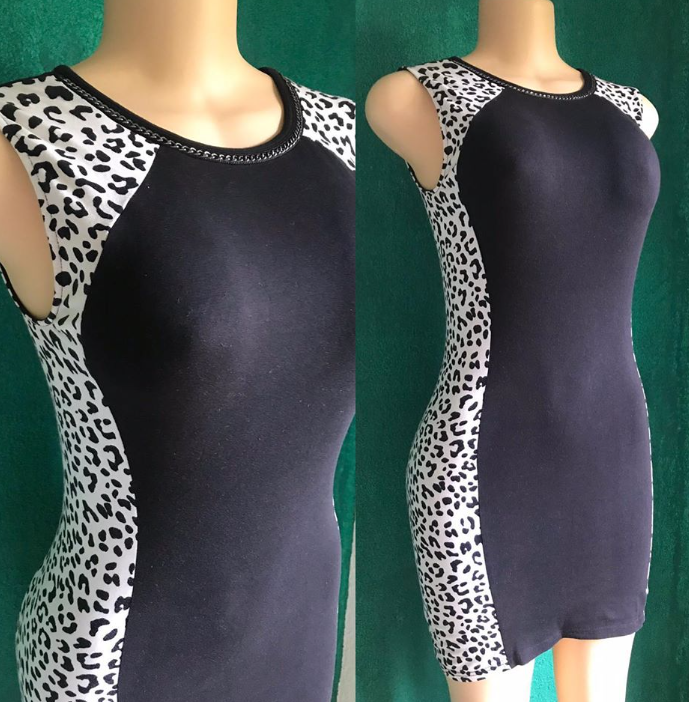 Black Cheetah Bodycon Dress