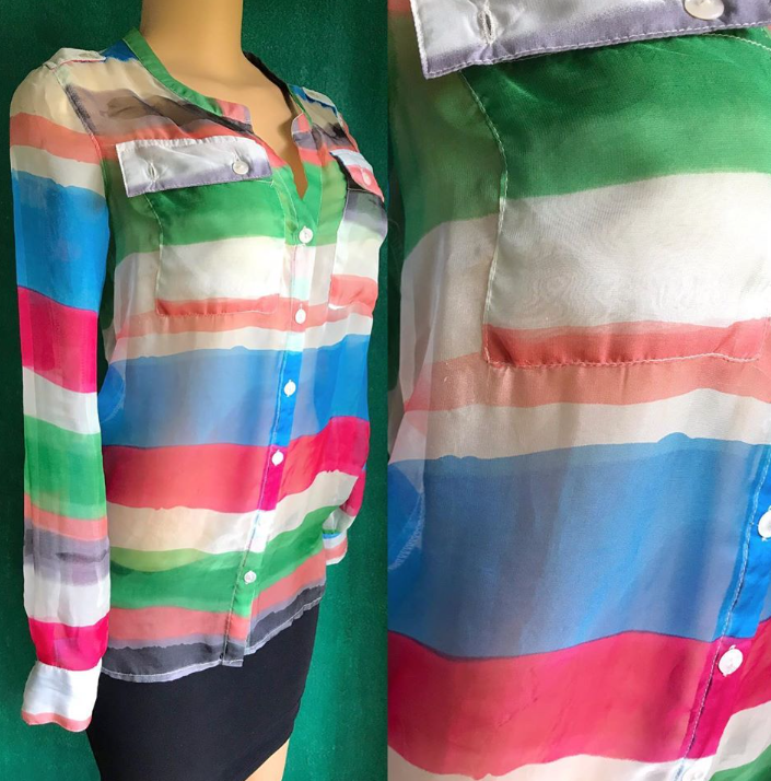 Vintage Stripe Sheer Blouse