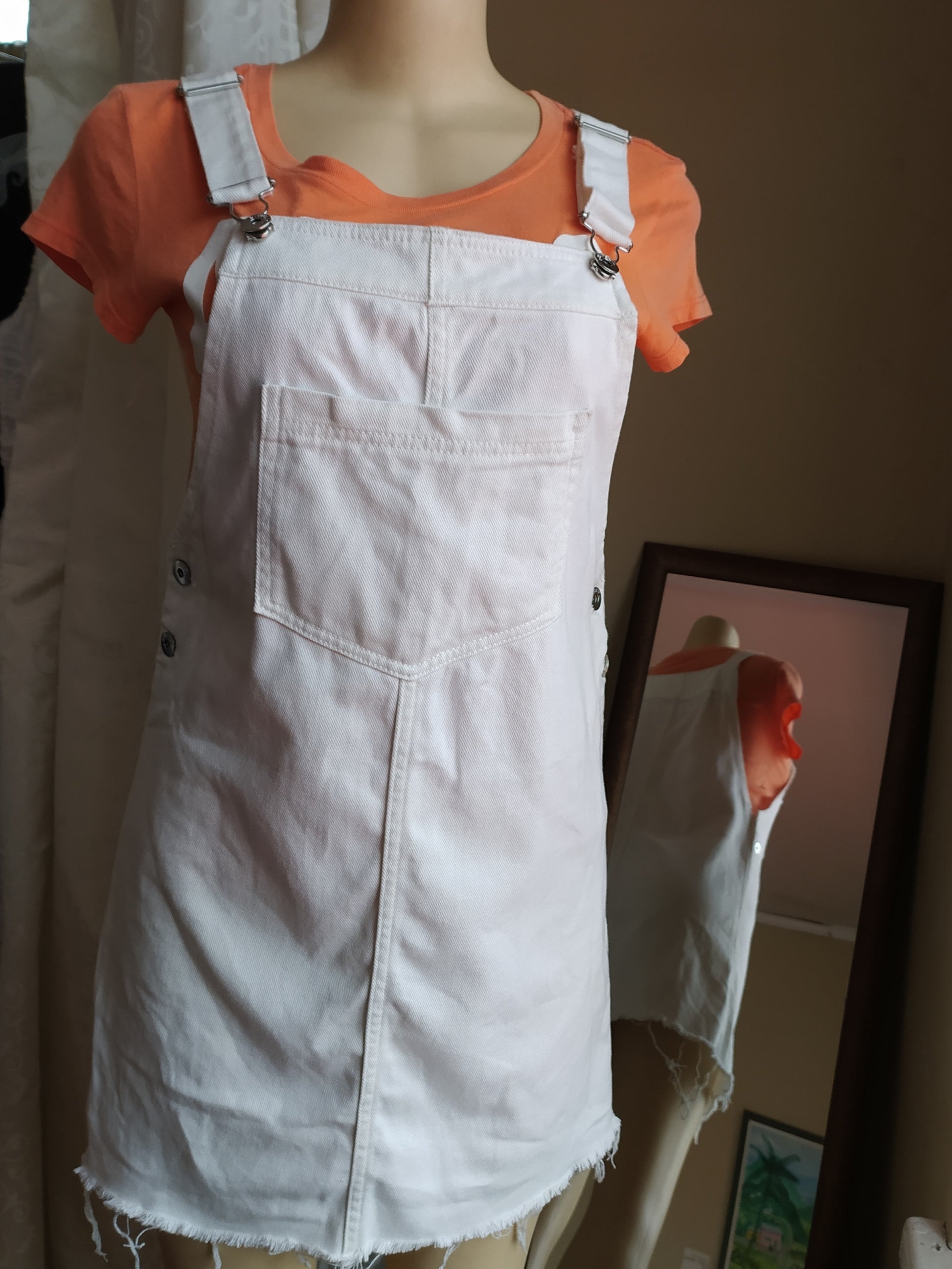 White Denim Jumper Dress