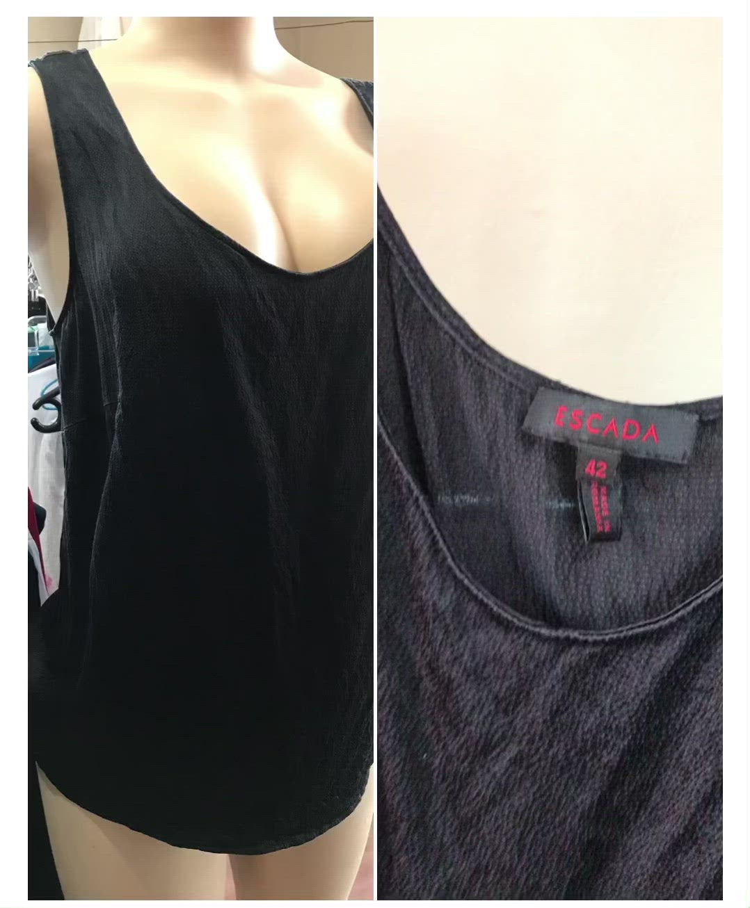 ESCADA Black Slip Blouse