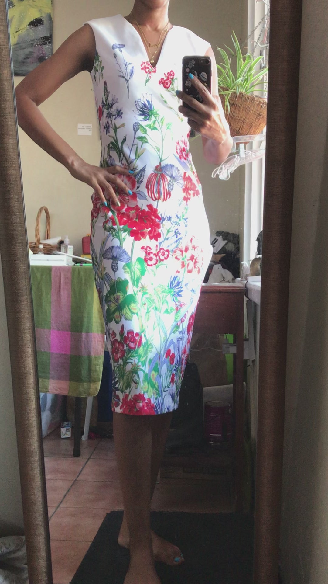 NY Company Garden Floral Professional Dress Sleeveless - S
