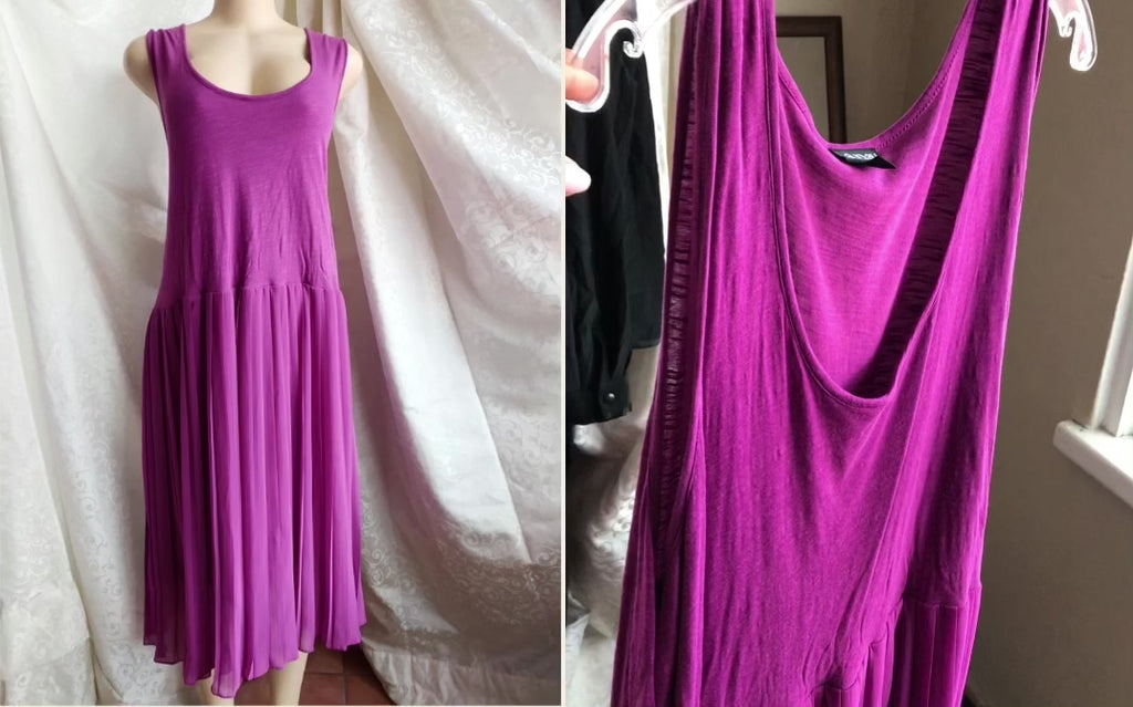 Fuchsia Cumfy Sleeveless Pleat Dress - /XL/ 3x