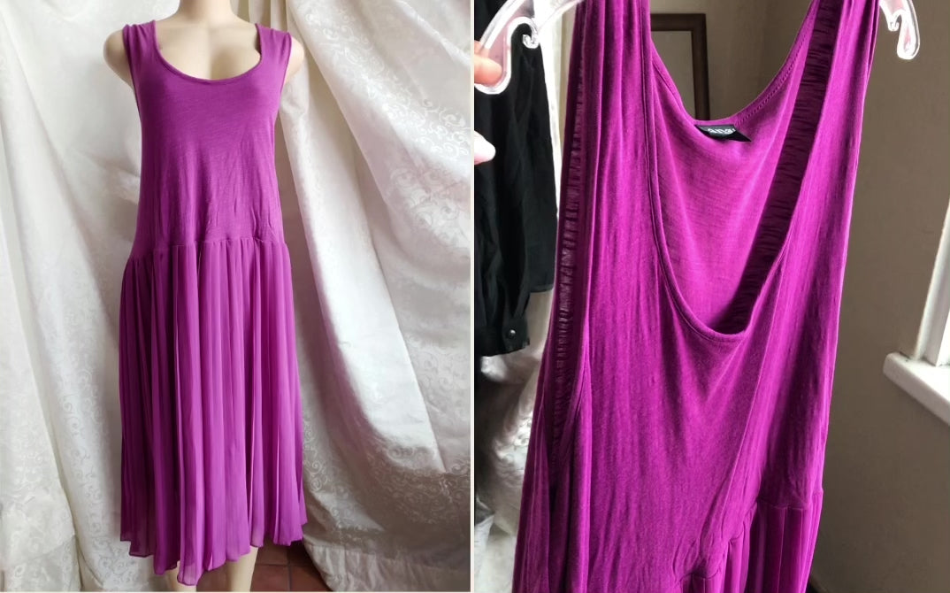 Fuchsia Cumfy Sleeveless Pleat Dress - /XL/ 3x