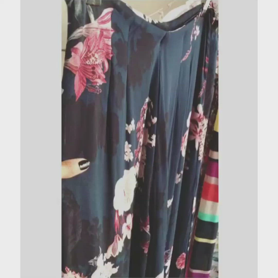 Zara Navy Slit Palazzo