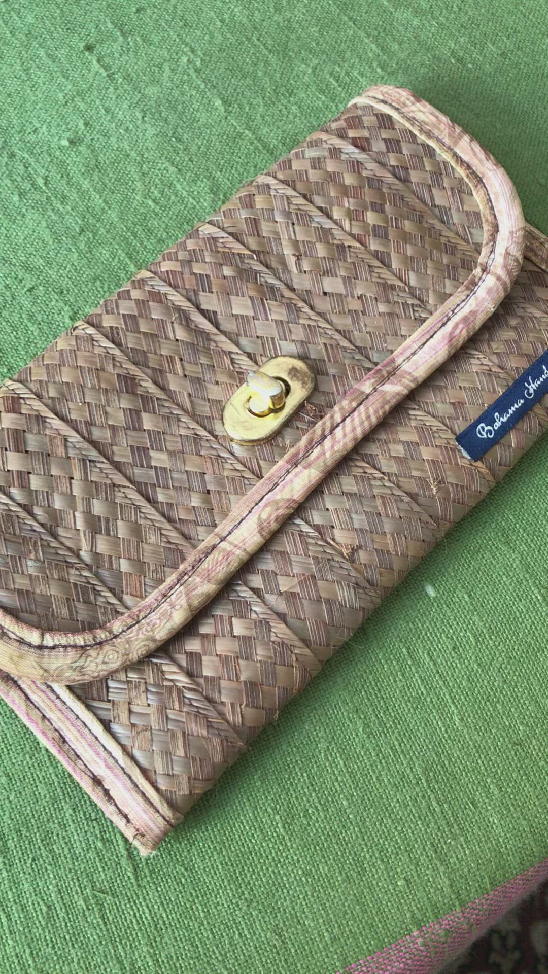 Vintage Rattan Purse Twist Clasp