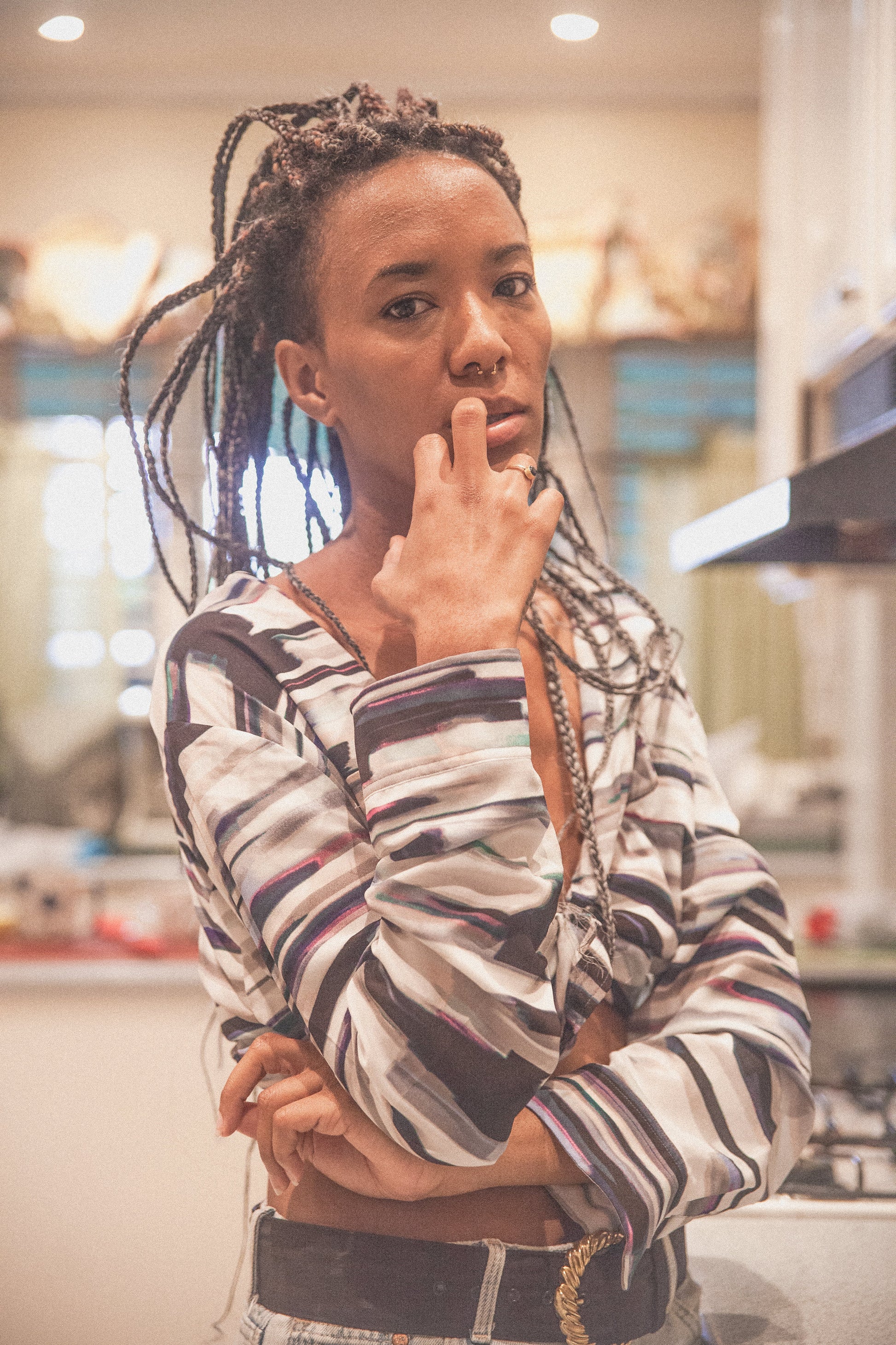 Vintage Calvin Klein Button Down Blouse Printed Shirt