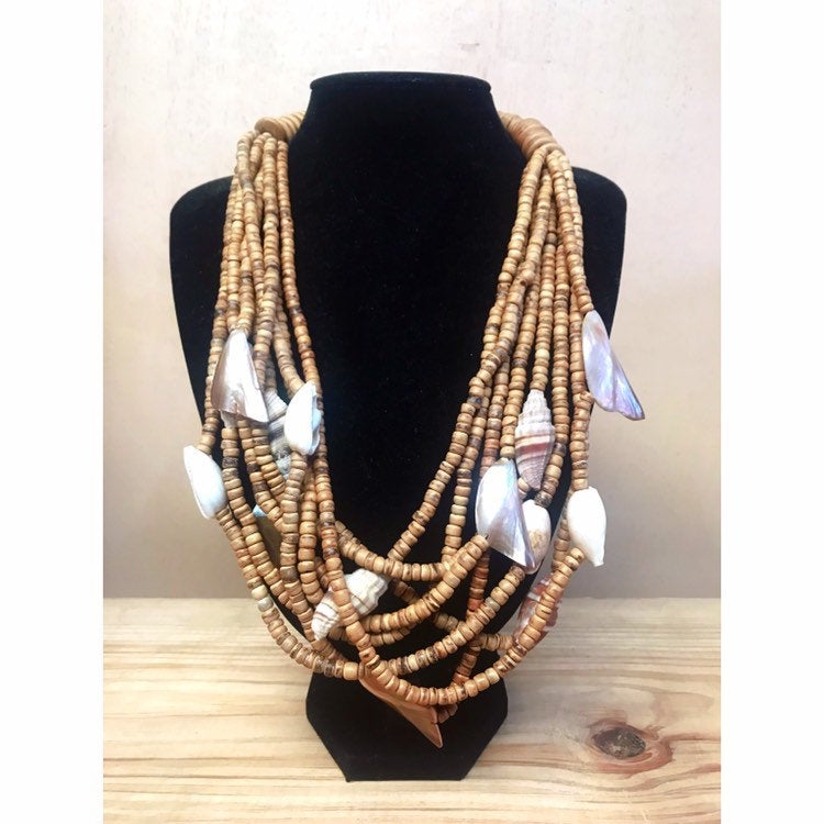 Abalone shell vintage multi-layer necklace / Jamaica