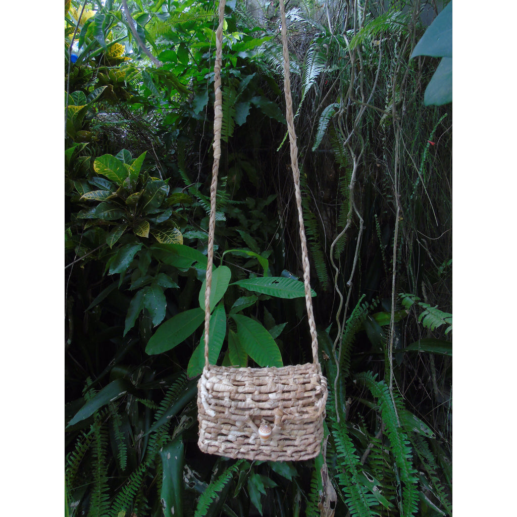 Genuine Jamaican Hand Made Woven Crossbody Straw Rattan Bag