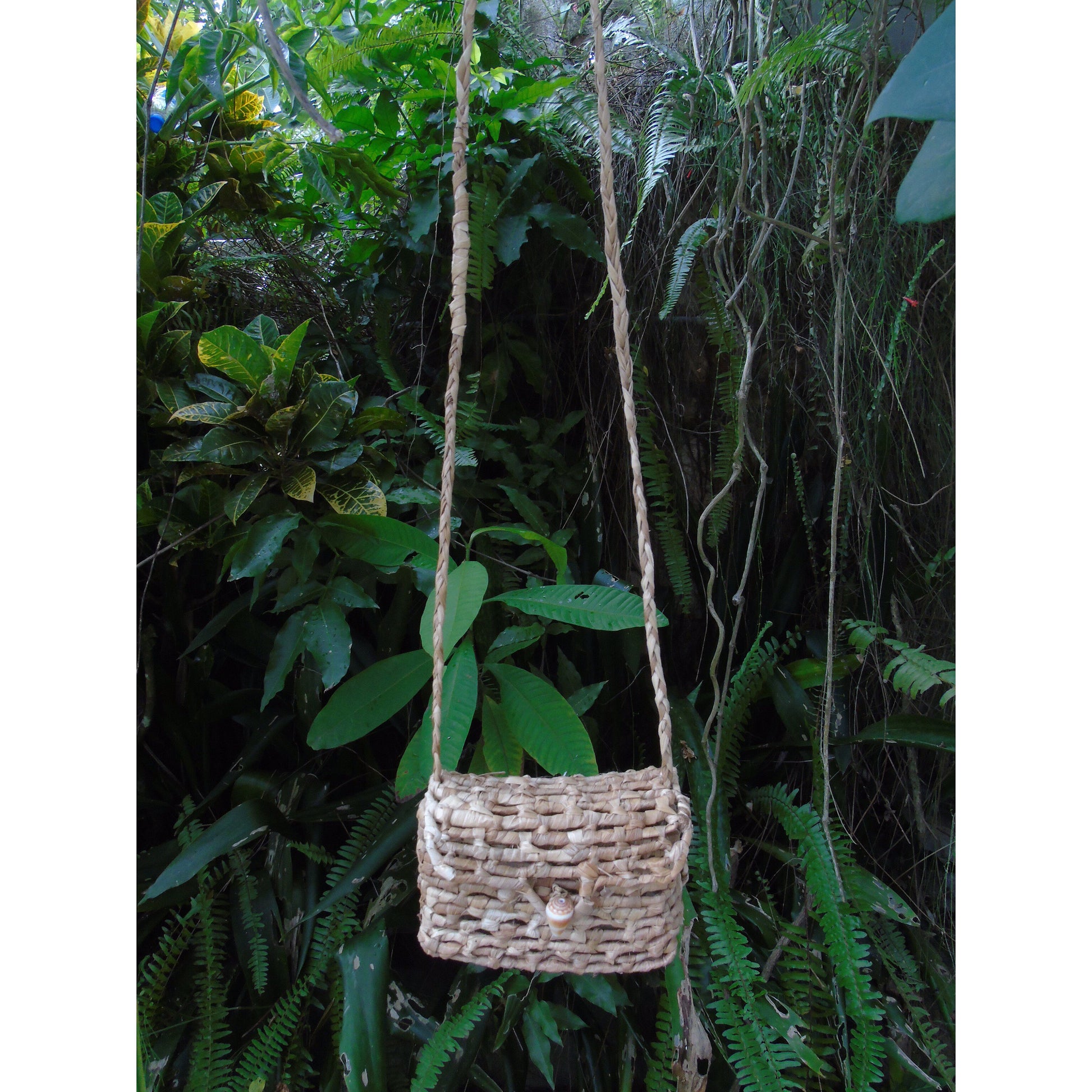 Genuine Jamaican Hand Made Woven Crossbody Straw Rattan Bag